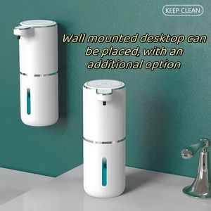 Dispensador automático de jabón Formando sin toque Dispensador de jabón portátil Botella de jabón portátil 380 ml USB RECARGABLE ELÉCTRICO 4 Nivel