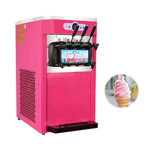 Máquina automática de helado suave, sistema operativo inteligente en inglés de escritorio, máquina expendedora de helado de cono dulce de acero inoxidable