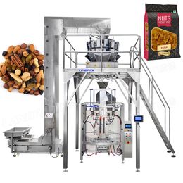 Empaquetadora automática de cecina para bocadillos de soja, bolsa de azúcar, sal, grano, pesadora multicabezal