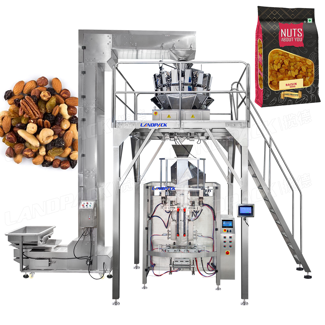 Automatic Soy Bean Snack Jerky Packing Machine Grain Salt Sugar Bag Multihead Weigher Packing Machine