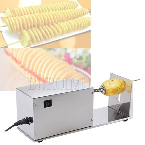 Machine automatique de coupe de pommes de terre à tornade extensible, Machine de découpe de pommes de terre en spirale, Machine de chips de pommes de terre, Type électrique