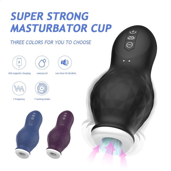 Automatique Sucer Mâle Masturbateur Coupe Oral Vaginal Pénis Machine Vagin Vibrateur Masturbation Tasse Sex Toy pour Hommes Produits Pour Adultes 240315