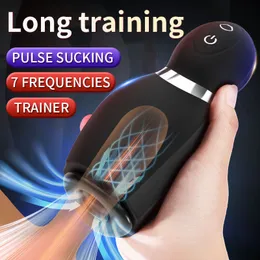 Automatische Zuigen Kunstkut Cup Echte Vaginale Pocket Pijpbeurt Vibrator Siliconen Vacuüm Elektrische Cup Volwassen Speeltjes voor Mannen