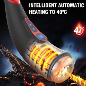 Automatic Sucking Male Masturbator Heating Vagina Masturbation Blowjob Sex Toys for Men LCD Display Mastubator Adults Supplies 240125