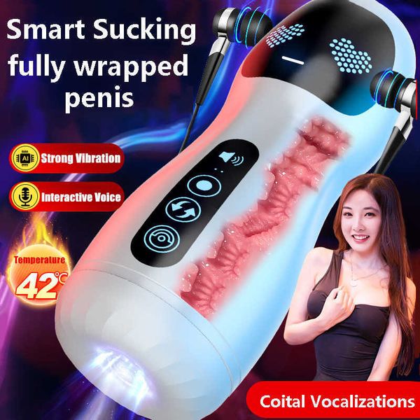 Copa de masturbación de succión automática para hombres, masturbador masculino, Vagina realista de bolsillo, máquina sexual de mamada Oral, juguetes para adultos