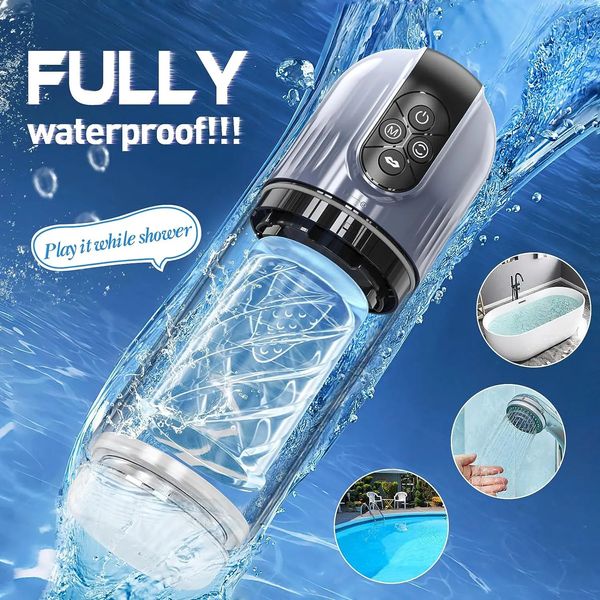 Automatique Sucking Rotation Mastum Mastumator Playjob Masturbation Cup Équipement Vagin Pocket Machines Adults Sex Toys for Men Man 240423