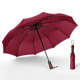 Automatische zonnige regenachtige paraplu's drievoudige parasol paraplu vrouwen mannen draagbare reizen universele auto trunk bumbershoot th0468