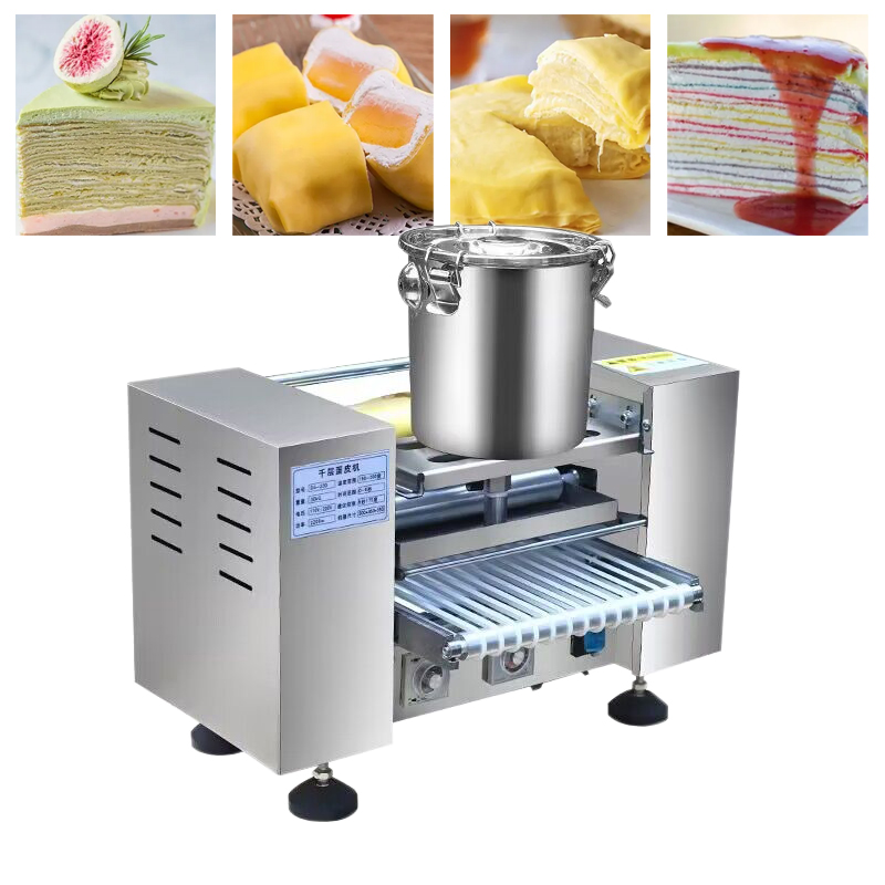 Máquina automática de fazer panquecas de bolo de mil camadas de padaria comercial Mille Crepe Cake Maker