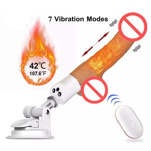 Vibromasseur gode à poussée automatique avec ventouse Vibrateurs de point G mains libres Jouet sexuel anal pour orgasme féminin