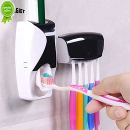 Distributeur automatique de dentifrice, porte-brosse à dents mural, support de rangement anti-poussière, dispositif de presse, ensemble d'accessoires de salle de bains