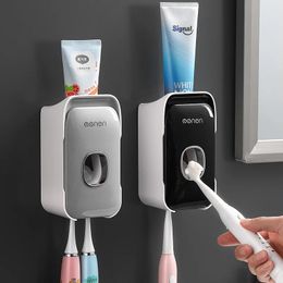 Tente-dents de dentifrice Automatique Set Mur mural Perforé Perforez Brosse de brosse à dents Lazy 231222