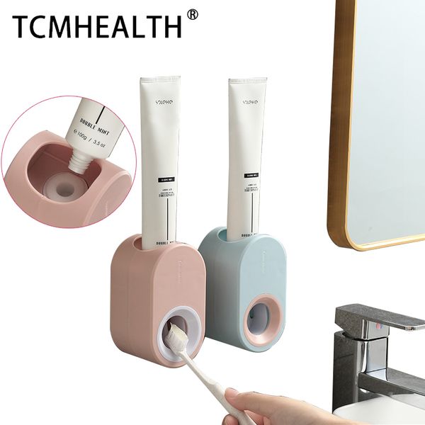 Exprimidor automático de pasta de dientes, dispensador de pasta dental, soporte para cepillo de dientes de macarrón sin perforaciones montado en la pared para baño