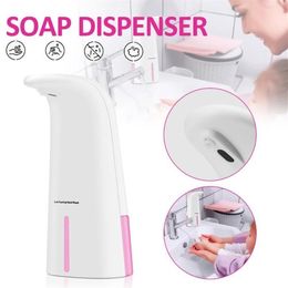 Distributeur automatique de savon liquide à détection tactile, distributeur de savon sans contact rose pour la cuisine domestique, accessoires de salle de bains de 250ML 229h