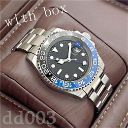 Automatisch horloge 2813 Mens Watch Luxe zakelijk waterdichte kantoor trendy zilvergouden vergulde brede orologio lumineuze keramische ontwerper horloges ZDR Bezel SB001 C23