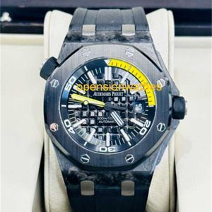 Automatique montre AP Luxury Watches Men's Audemar Pigue Royal Oak Marine Diver Carbon 15706AU.00.A002CA.01 FNQ3