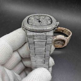 Automatisch horloge automatisch Diamond 5711 Swarovski Overal hoge diamanten Zilveren kast 40 mm herenhorloges L