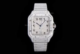 Montre automatique Montre diamant pour homme sertie de 2 500 verres saphir à dégagement rapide qui ne laissent jamais tomber les diamants