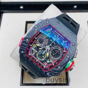 Automatisch horloge N-fabriek Automatisch tourbillon-uurwerk Mechanische horloges Zwitsers horloge Herenhorloges RM6501 Dubbele naaldtimer met snelle ketting Fly YB66S E