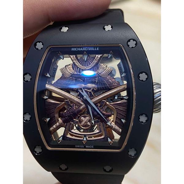 Montre automatique N Factory Designer Watch Rm47 SUPERCLONE Tourbillon actif en céramique évider automatique montre mécanique pour homme BBR YS RM047 Black montres de YHS18