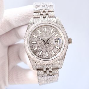 Montre automatique de qualité pour hommes, tout diamant, automatique, en acier inoxydable, étanche à vie, 41mm, meilleur choix de cadeau L