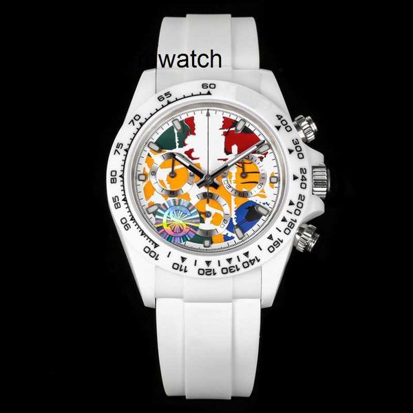 Montre automatique RLX Luxury Watch 7750 Montres White Ceramic Case Mens Sapphire Automatic Watches 116500 Model 904L