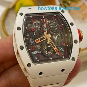 Automatisch horloge RM horlogemerk horlogeserie 40/50 mm kalendertiming beperkt RM011 witte keramische zijkant goud speciaal uurwerk