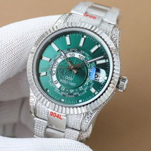 Automatisch horloge Horloges Staal Mechanisch 9001 Diamant 42 mm Met diamanten bezaaide automatische herenarmband Montre de Luxe L