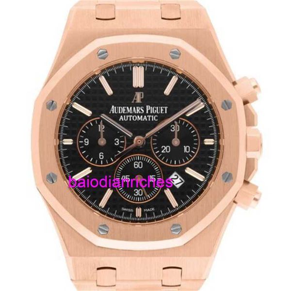 Relojes automáticos AP Men's Watch Audemar Pigue Royal Oak Time Watch Rose Gold Black Mens Watch 26320or OO.1220or.01 FNXT