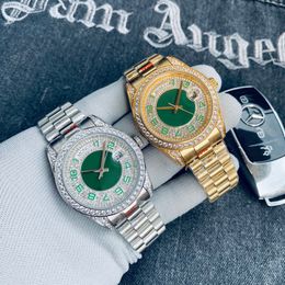 Automatische Uhren für Männer Luxus Diamant Uhr 41MM Edelstahl wasserdicht Datum-woche Business Armbanduhr Relojes de lujo para hombres