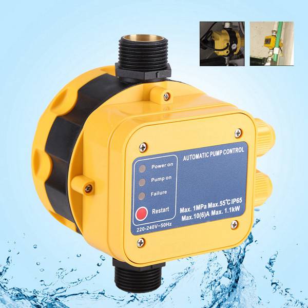 Freeshipping automatisk vattenpump tryckbrytare elektrisk vattenpump tryckregulator med tryckmätare för vatten