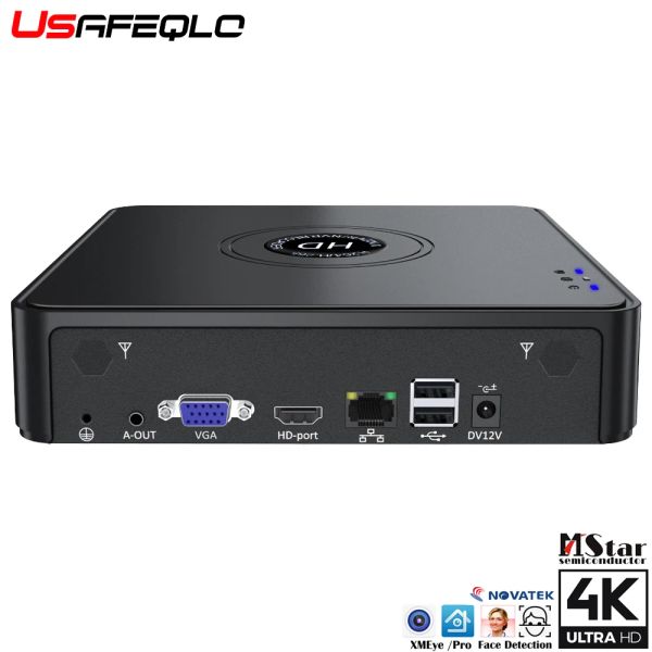 Automatización H.265 CCTV NVR 8CH 9CH 16CH 32CH PARA 2MP 5MP 4K Soporte de cámara IP de 4K Detección de cara humana Video DVR Sistema de seguridad de la grabadora DVR Xmeye