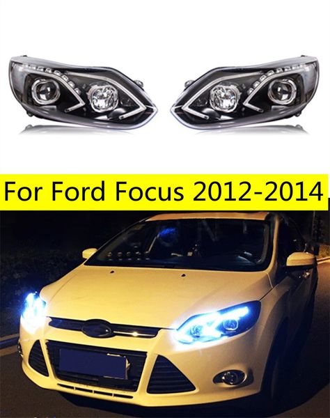 Phares d'automobile pour Ford Focus phare LED 2012-2014 lampe avant de voiture ampoule au xénon clignotants diurnes