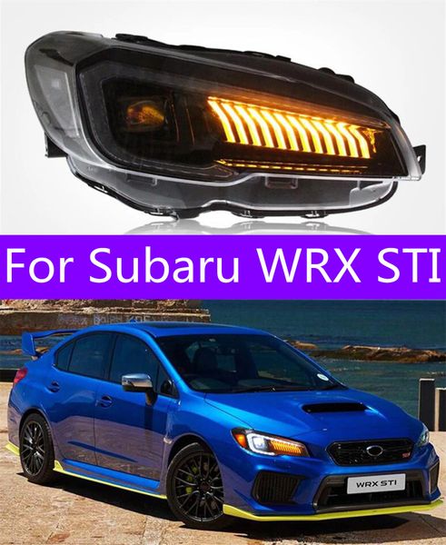 Accesorios de iluminación para automóviles, faros delanteros LED para Subaru WRX STI, luces delanteras de haz alto y bajo, lámpara de cabeza con Ojos de Ángel