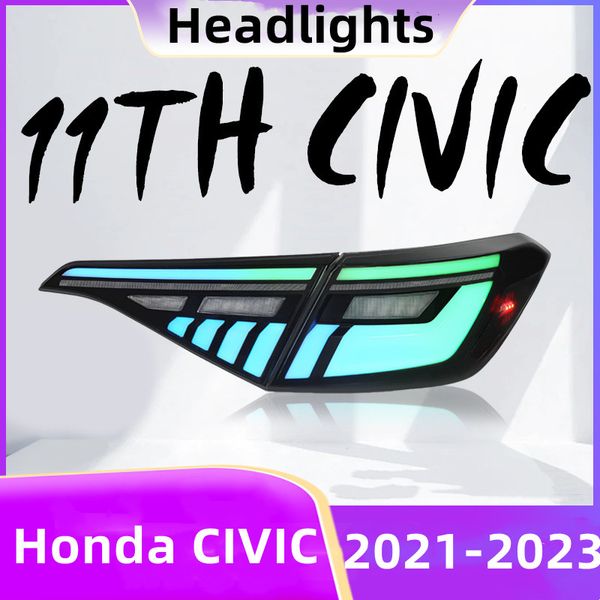 Lámpara trasera RGB para automóvil para Honda CIVIC 11th, luz trasera 20 21-2023, luces LED de freno, luz de calle inversa