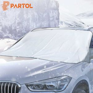 Couverture de pare-soleil Automobile, bouclier de neige et de glace pour pare-brise d'hiver, couverture de pare-brise de fenêtre avant de voiture 195cm x 70cm