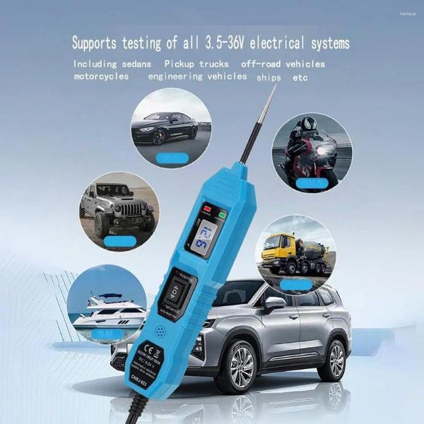 Testeur de circuit automobile 3.5-36W Système électrique de voiture Court-écran LCD Activation / Continuity Test