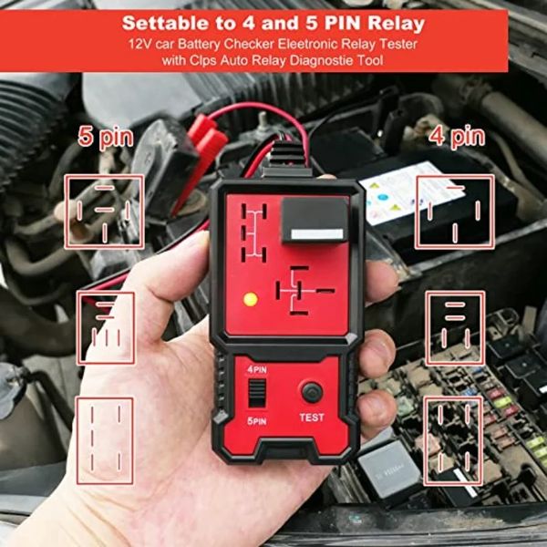 Automotive Electronic Relay Tester Car Battery Checker Indicator Light Light Universal 12V Car Relay Tester