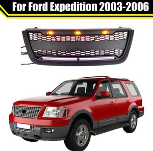 Accesorios exteriores automotrices Parrilla delantera Parrilla de parachoques negra o gris mate con luces LED aptas para Ford Expedition 2003-2006
