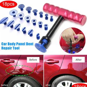 Automotive Reparatie Kits Nieuwe Professionele 18Pcs T-Bar Carrosseriepaneel Verveloos Uitdeuken Reparatie Lifter Toolandpler Tabs Moto Schade Dhlmz