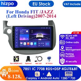 Autoradio 2din Android 12 Radio de coche para HONDA FIT JAZZ 2007-2013 reproductor de vídeo Multimedia navegación GPS RDS 4G Carplay unidad principal
