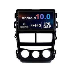 Autoradio Auto DVD Radio Player voor Toyota VIOS-2018 9 '' Android 10 4 + 64 GB RAM ROM STEREO HOOFD UNIT ONDERSTEUND DVR Achteruitkijkcamera