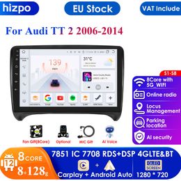 Autoradio pour Audi TT 2 8J 2006-2014 9 "GPS Navi Android 12 8 cœurs 8 + 128G lecteur d'autoradio stéréo DSP RDS DAB + OBD2 SWC écran