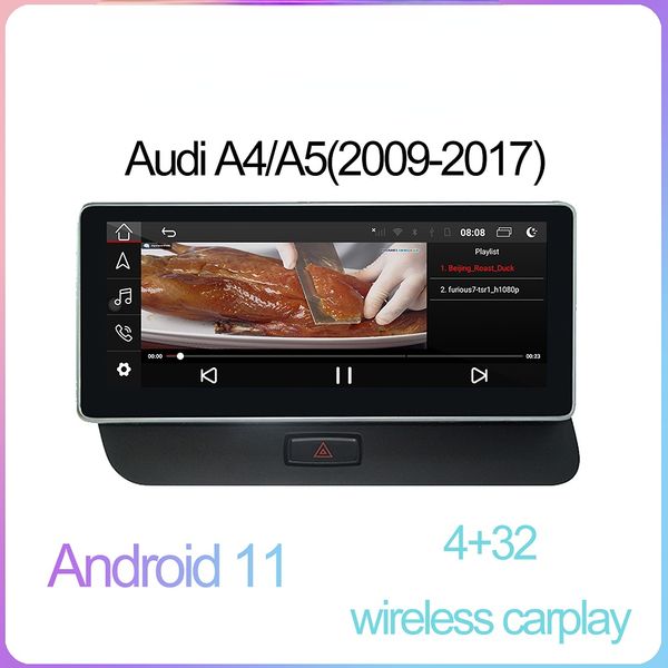 Autoradio lecteur Android stéréo voiture dvd multimédia sans fil Carplay GSP Wifi Bluetooth USB 4G pour Audi A4/S4/A5/S5/Q5/SQ5 MMI 3G