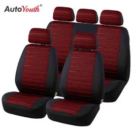 AUTOYOUTH 2PCS Housses de siège de voiture 5MM Airbag en mousse Compatible 2017 Nouvelle arrivée Universal Fit Most Vans Minibus Siège de voiture séparé H220428