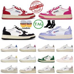 Autries Zapatos de diseñador Zapatillas de deporte casuales Zapatillas Medalist Hombres Mujeres autrys Zapatos Zapatillas bajas de cuero Zapatillas altas con plataforma de goma Panda verde plateado Mocasines para mujer