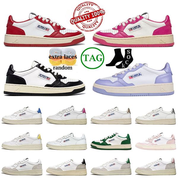 Autries Designer Chaussures Casual Sneaker Médaillé Baskets Hommes Femmes Autrys Chaussures Basses Baskets En Cuir Haute Panda Vert Argent Plate-Forme En Caoutchouc Baskets Femmes Mocassins