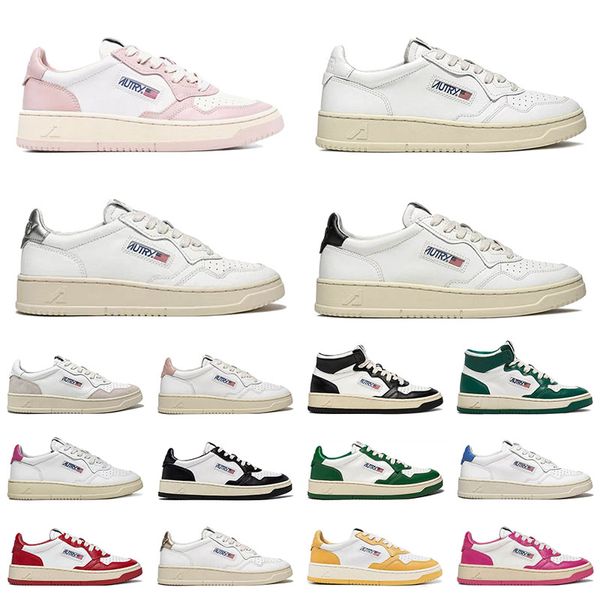 Autries Designer Shoes Medalist Action pour femmes Noir Blanc Rose Baskets décontractées Cuir bicolore Daim High Panda Rose Rose Blanc Vert USA Baskets pour hommes Taille 35-43