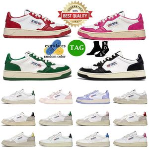 Autrys Medaillewinnaar Actie Schoenen Dames Designer Sportschoenen Autries Lederen Suede Lage Sneaker USA Bovenste Tweekleurige Roze Gouden Panda Lows UNC Trainers Platte Sneakers 35-43