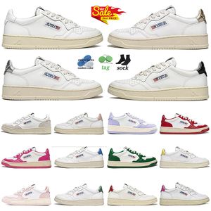 Autrys schoenen heren dames lage helpplatform sneakers zwart roze geel rood wit groen ontwerper outdoor casual schoenen maat 35-43