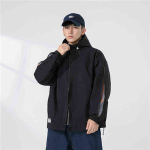 Autumn 2022 Street Zip Technisch jas Outdoor Travel Windscheper Low-profile mode mode Hooded Reflective Contrast Jacket T220817